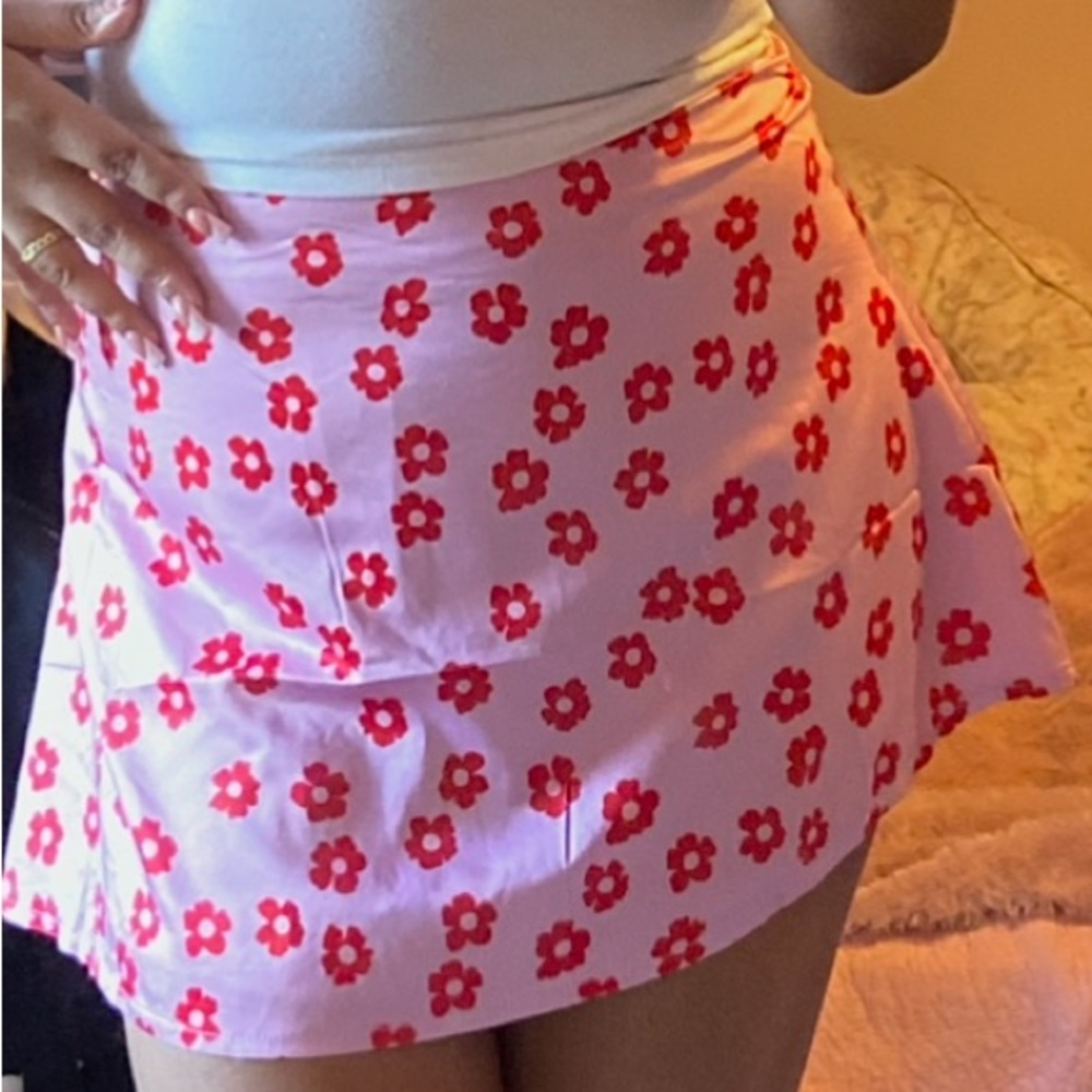 Princess Polly Pink Satin Flower Skirt